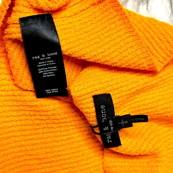 NEW RAG AND BONE Soleil Stretch Ribbed Bra Top Size L Orange color - Picture 8 of 8